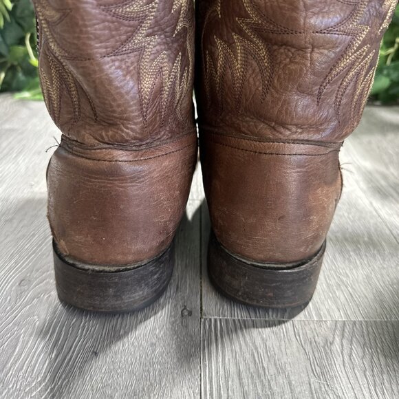 Frye Heath Outside Zip Brown Distressed  Leather Boot Men Size 10 D Angel Wings main image 11